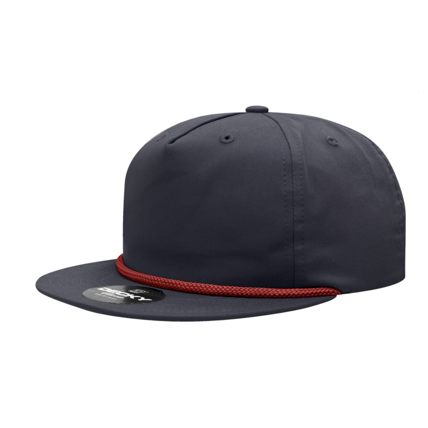 Decky-6042-5 Panel High Profile Relaxed Cotton Blend Rope Hat