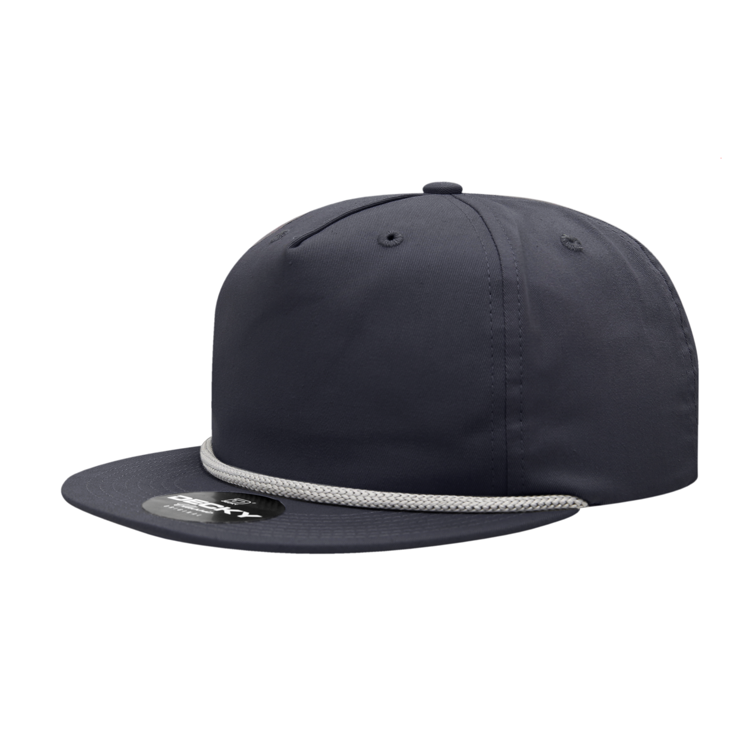 Decky-6042-5 Panel High Profile Relaxed Cotton Blend Rope Hat