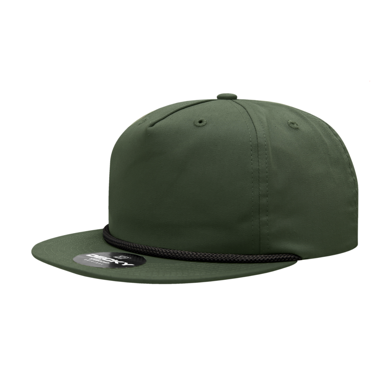 Decky-6042-5 Panel High Profile Relaxed Cotton Blend Rope Hat