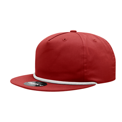 Decky-6042-5 Panel High Profile Relaxed Cotton Blend Rope Hat