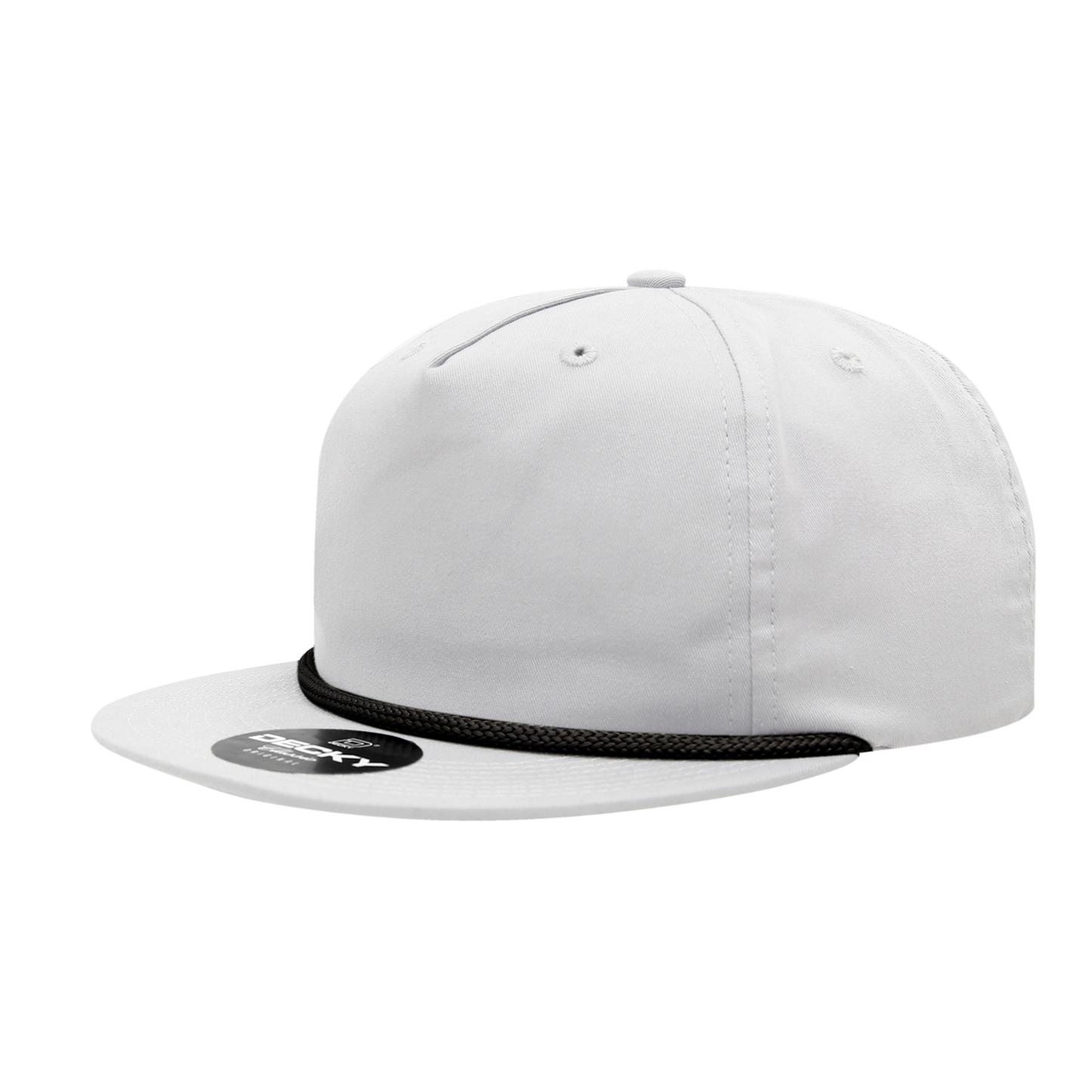 Decky-6042-5 Panel High Profile Relaxed Cotton Blend Rope Hat