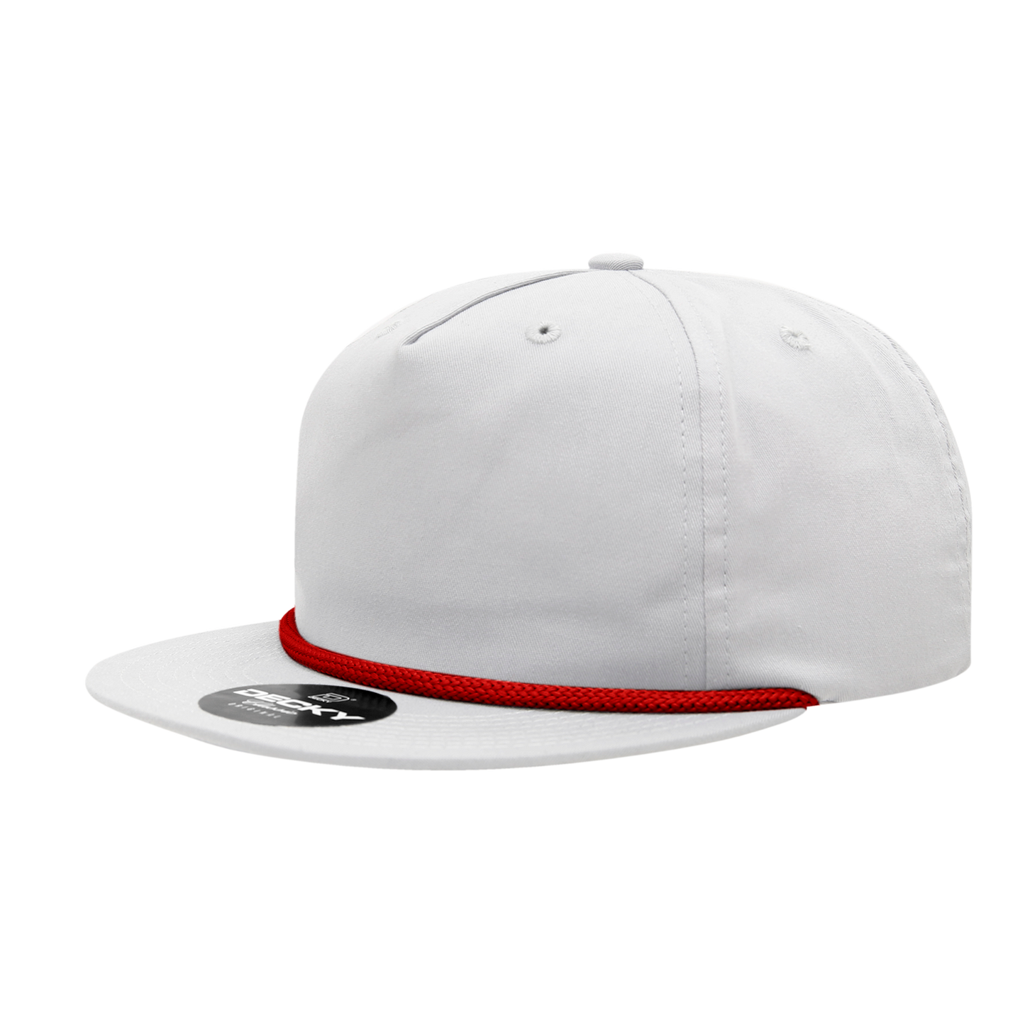 Decky-6042-5 Panel High Profile Relaxed Cotton Blend Rope Hat
