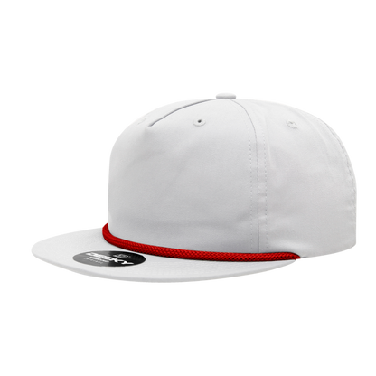 Decky-6042-5 Panel High Profile Relaxed Cotton Blend Rope Hat