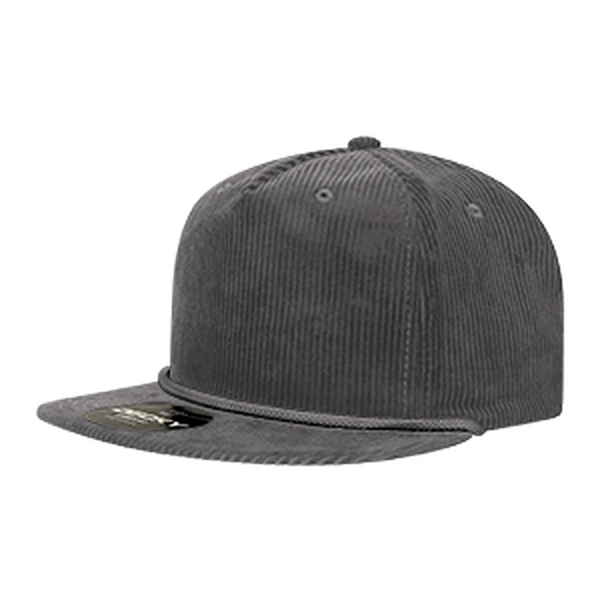 Decky 5 Panel High Profile Relaxed Corduroy Rope Hat – 6043 - Charcoal