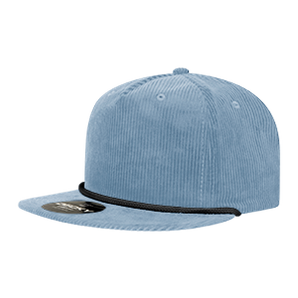 Decky 5 Panel High Profile Relaxed Corduroy Rope Hat – 6043 - Sky/Black