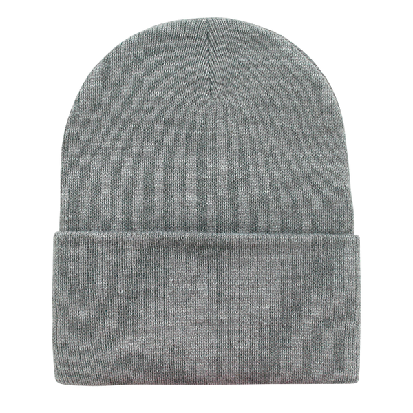 Decky-613-Acrylic/Polyester Long Beanies - Heather Grey