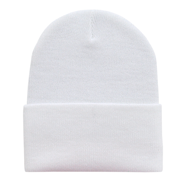 Decky-613-Acrylic/Polyester Long Beanies - White