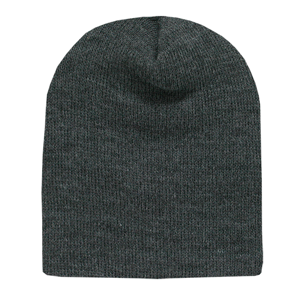 Decky-614-Acrylic/Polyester Short Beanies - HEATHER/CHARCOAL