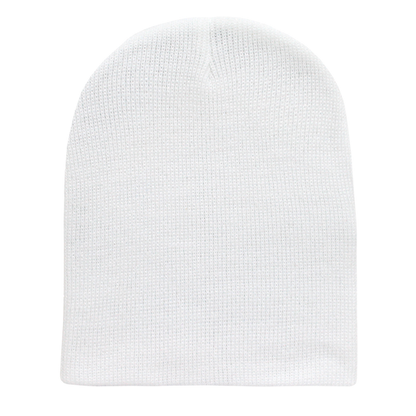 Decky-614-Acrylic/Polyester Short Beanies - White