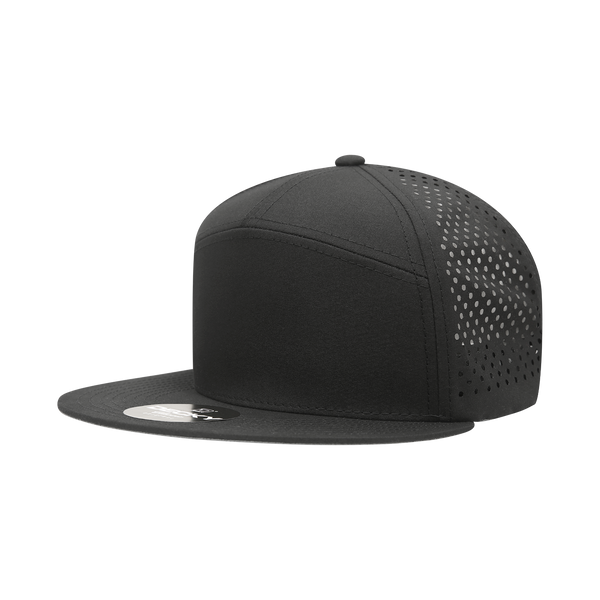 Decky-6230-7 Panel High Profile Structured Perforated Performance Cap - Black