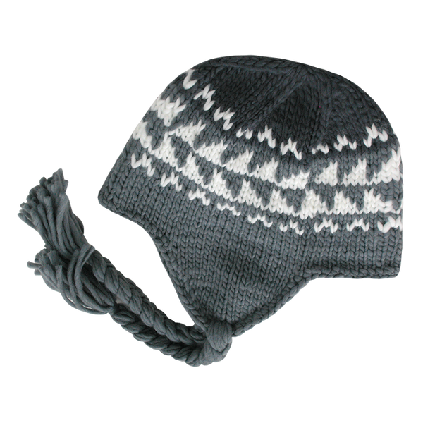Peruvian Beanie – Winter Knit Hat 632 - Grey