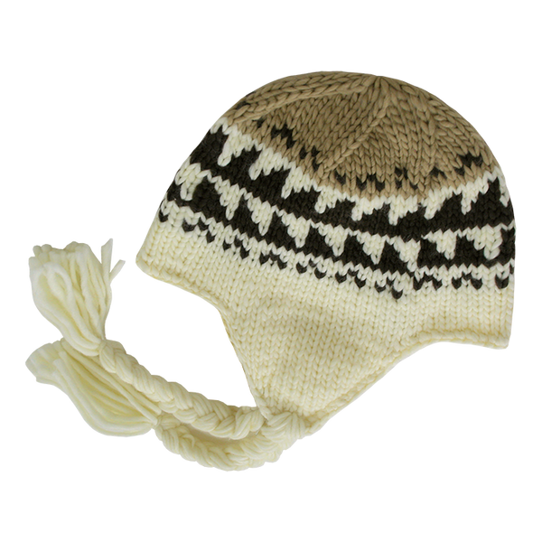 Peruvian Beanie – Winter Knit Hat 632 - Vanilla