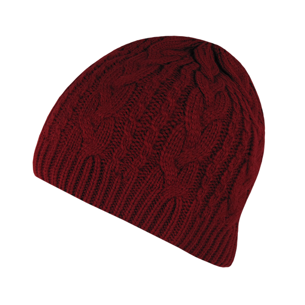 Braidy Knit Beanie – Classic Cable Knit Winter Cap - Cardinal
