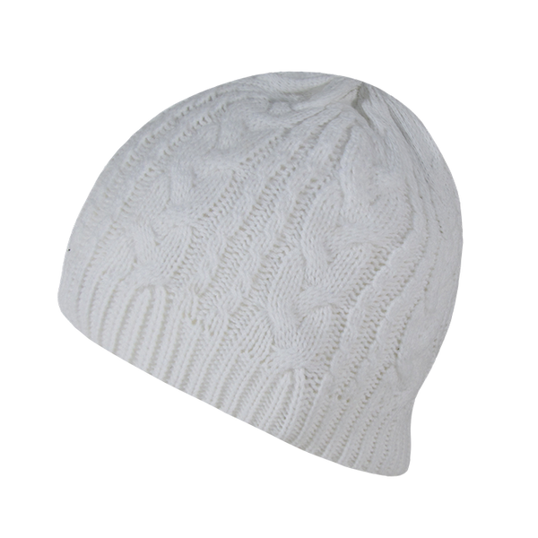 Braidy Knit Beanie – Classic Cable Knit Winter Cap - WHITE