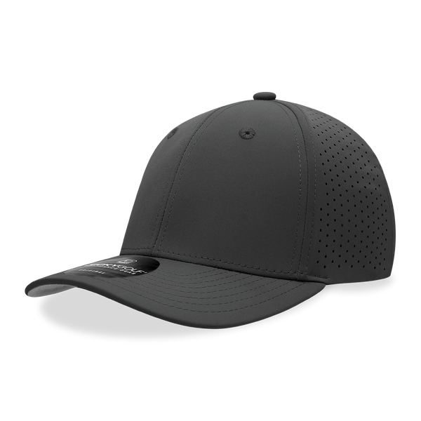 Decky-6412-6 Panel Mid Profile Perforated Cap – Decky Performance Hat - Black
