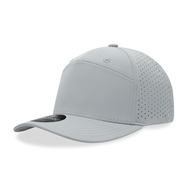 Decky-6416-7 Panel Perforated Cap – Breathable Streetwear Headwear - Grey