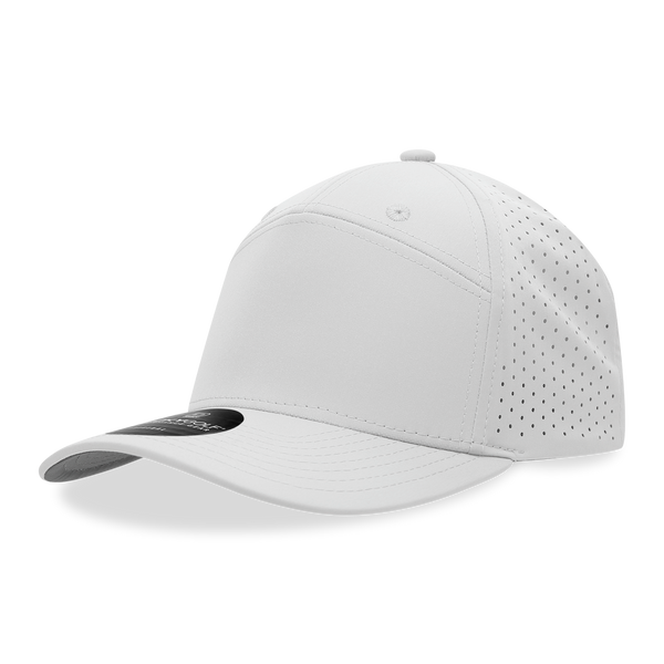 Decky-6416-7 Panel Perforated Cap – Breathable Streetwear Headwear - WHITE