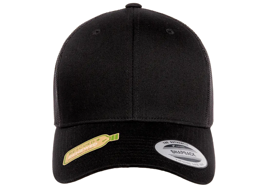 YP Classics Recycled Mesh Retro Trucker Cap Black One Size
