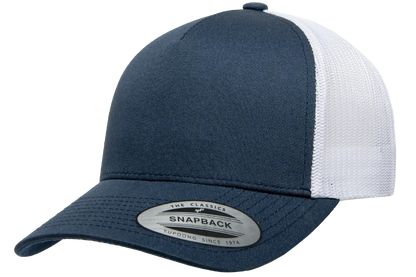 YP Classics 5-Panel Retro Trucker Cap, 2-Tone, Structured Snapback