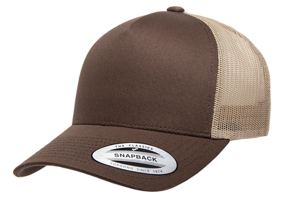 YP Classics 5-Panel Retro Trucker Cap, 2-Tone, Structured Snapback