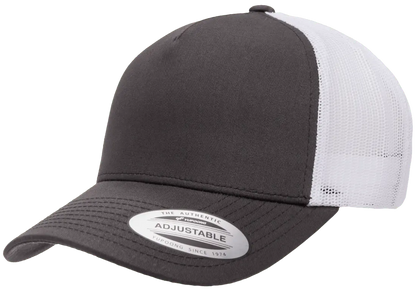 YP Classics 5-Panel Retro Trucker Cap, 2-Tone, Structured Snapback