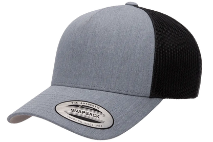 YP Classics 5-Panel Retro Trucker Cap, 2-Tone, Structured Snapback