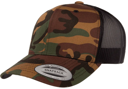 YP Classics Retro Trucker Camo Cap, One Size