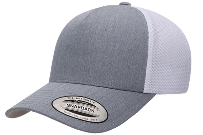 YP Classics 5-Panel Retro Trucker Cap, 2-Tone, Structured Snapback