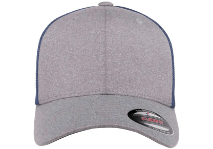 Flexfit Melange Trucker Cap, Dark Heather/Black, One Size | 6311-DHBK-ONE
