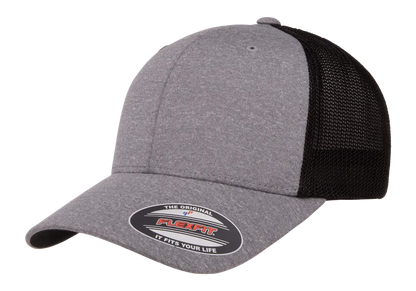 Flexfit Melange Trucker Cap, Dark Heather/Black, One Size | 6311-DHBK-ONE