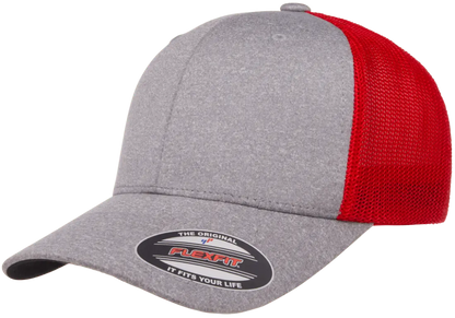 Flexfit Melange Trucker Cap, Dark Heather/Black, One Size | 6311-DHBK-ONE