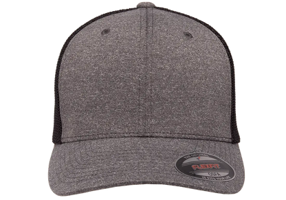 Flexfit Melange Trucker Cap, Dark Heather/Black, One Size | 6311-DHBK-ONE