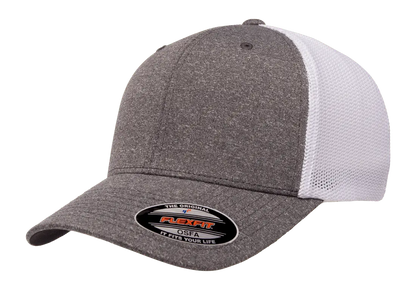 Flexfit Melange Trucker Cap, Dark Heather/Black, One Size | 6311-DHBK-ONE