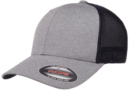 Flexfit Melange Trucker Cap, Dark Heather/Black, One Size | 6311-DHBK-ONE