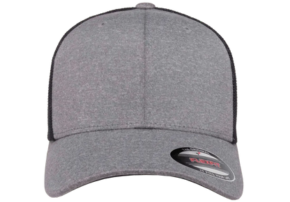 Flexfit Melange Trucker Cap, Dark Heather/Black, One Size | 6311-DHBK-ONE