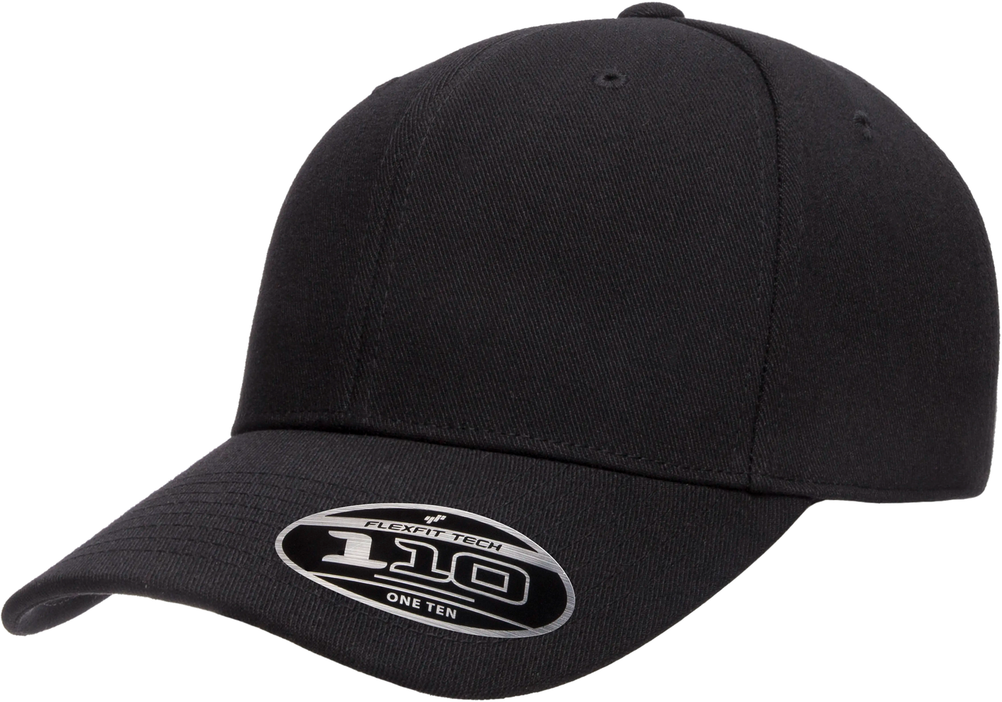 Flexfit 110 Pro-Formance Cap, Moisture-Wicking, Hook & Loop, Black | 110C-BK-ONE