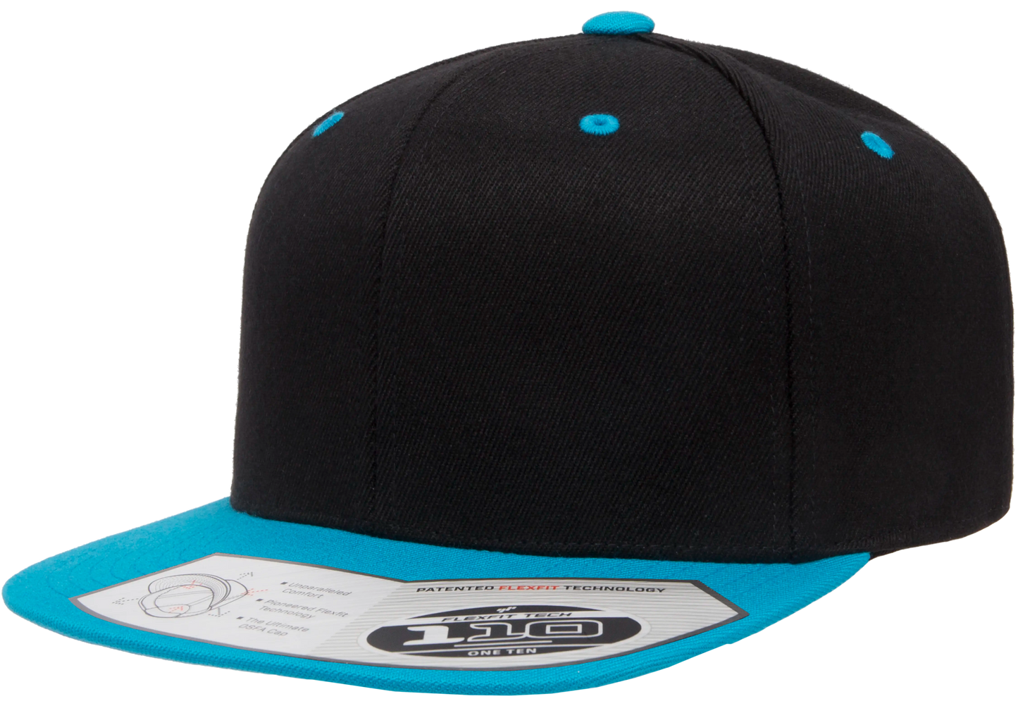 Flexfit 110 Premium Snapback Cap, 2-Tone Wool Blend, One Size