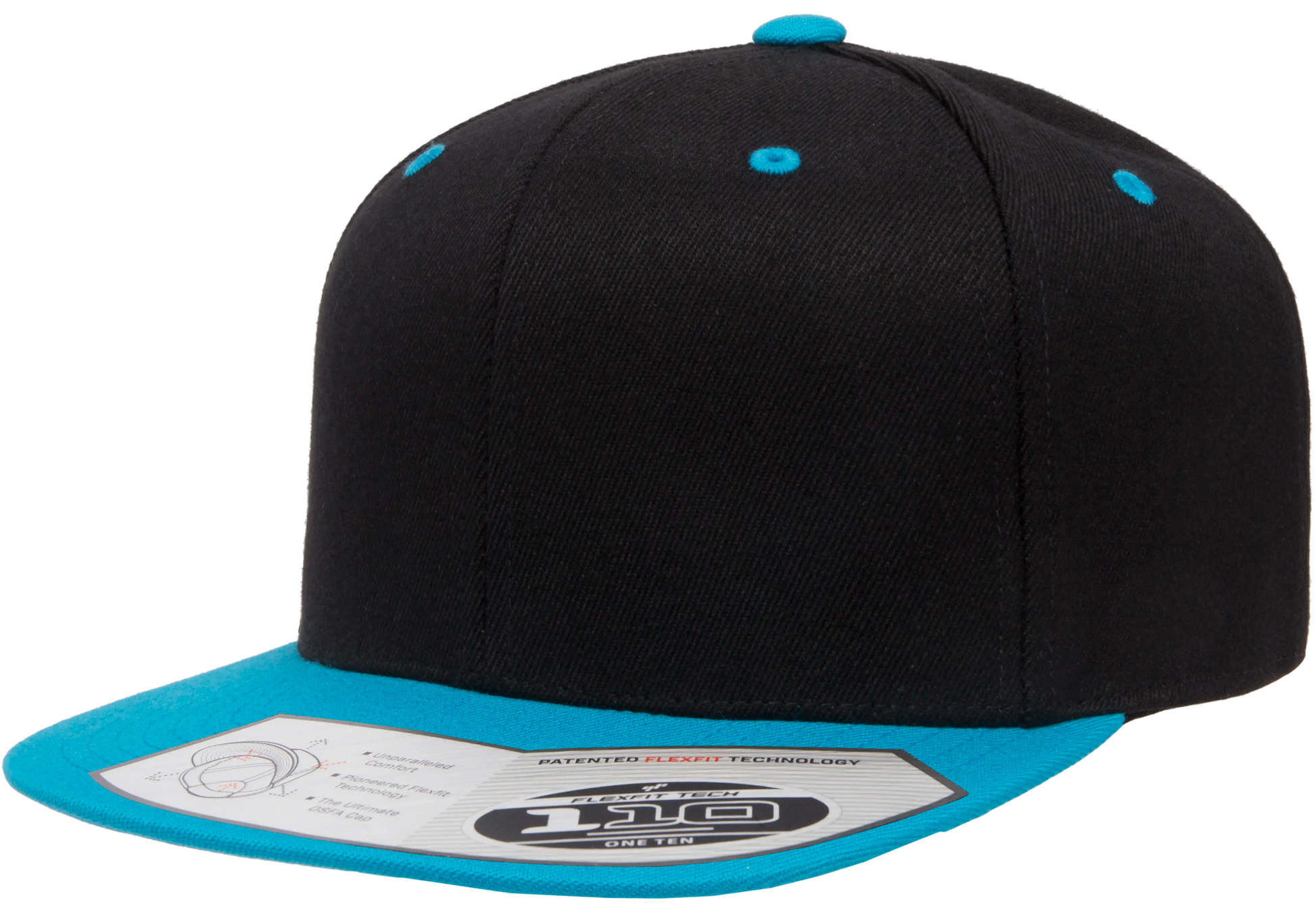 Flexfit 110 Premium Snapback Cap, 2-Tone Wool Blend, One Size