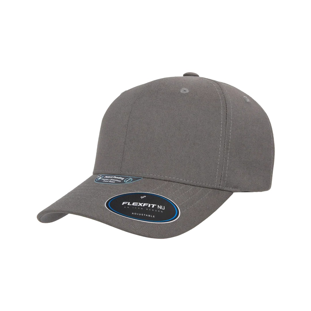 Flexfit NU Adjustable Cap, 6-Panel, Mid Profile, Structured, Black