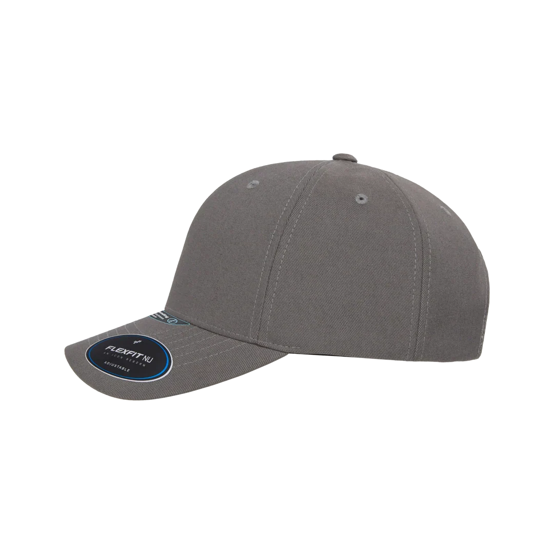 Flexfit NU Adjustable Cap, 6-Panel, Mid Profile, Structured, Black