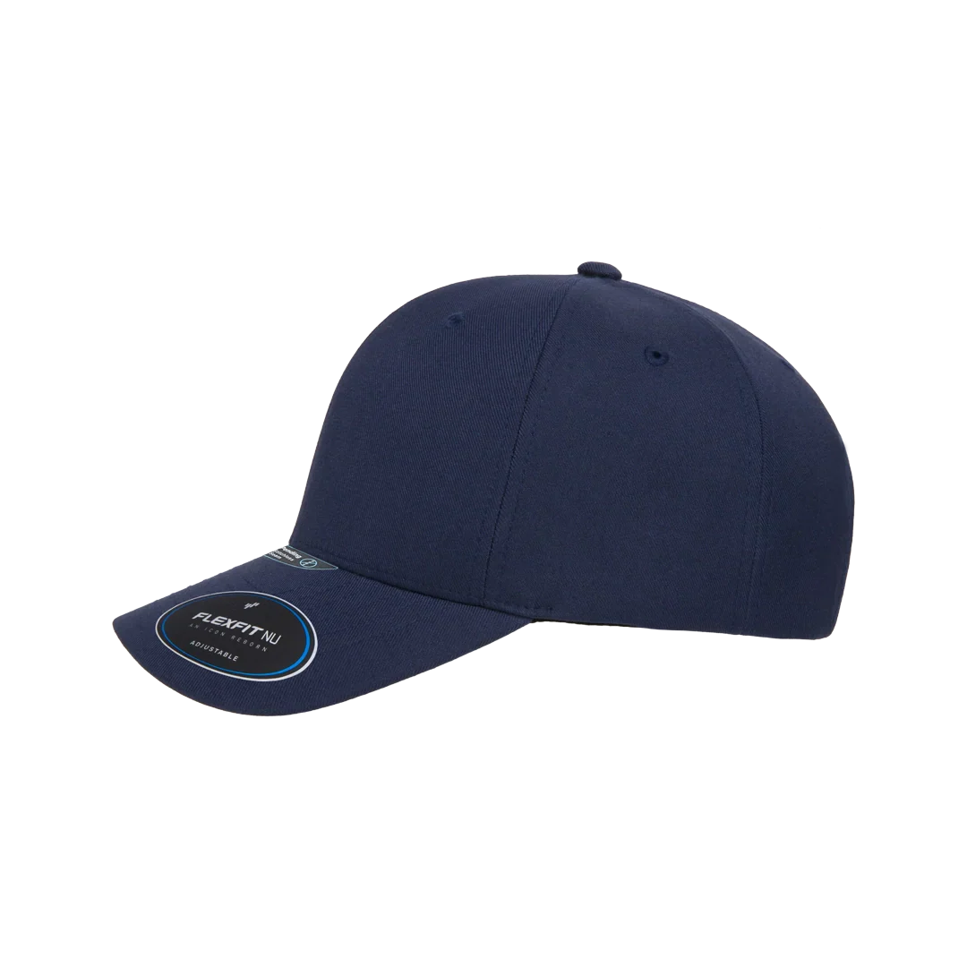 Flexfit NU Adjustable Cap, 6-Panel, Mid Profile, Structured, Black