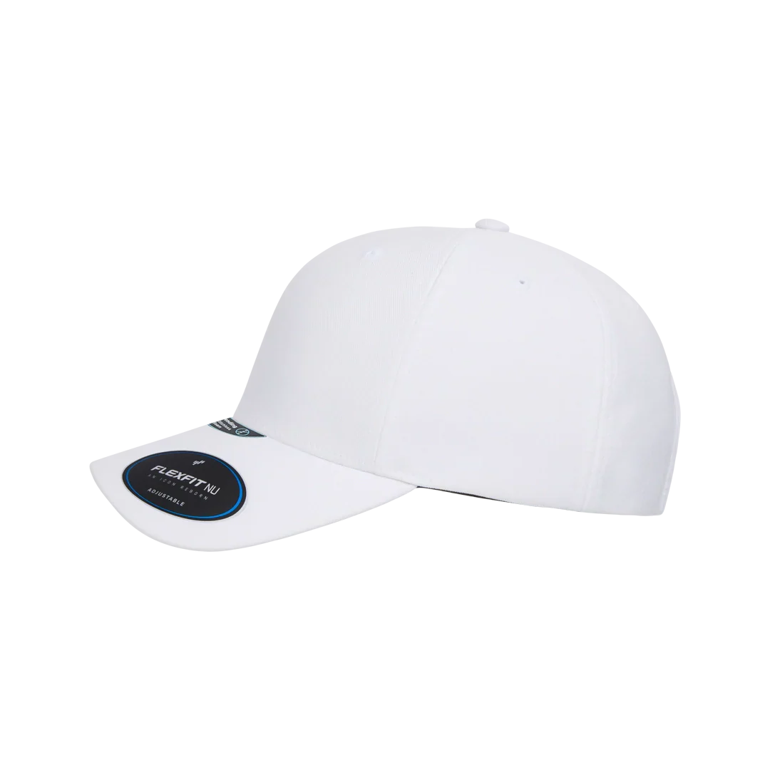Flexfit NU Adjustable Cap, 6-Panel, Mid Profile, Structured, Black