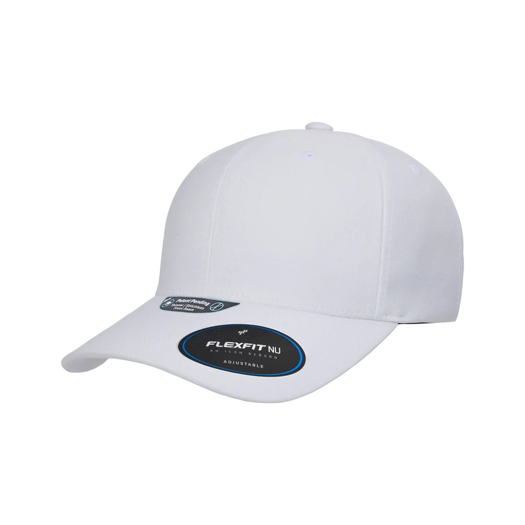 Flexfit NU Adjustable Cap, 6-Panel, Mid Profile, Structured, Black