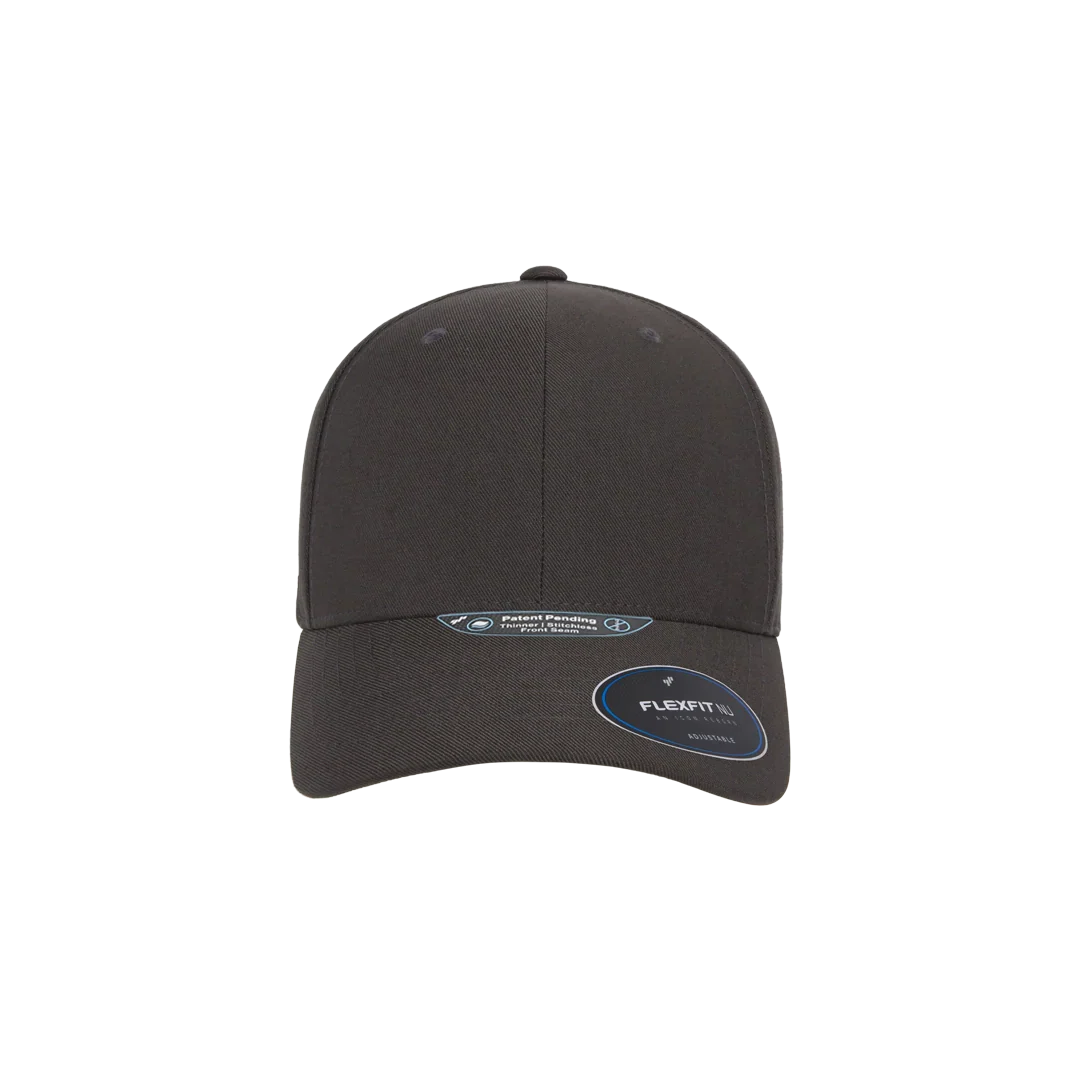 Flexfit NU Adjustable Cap, 6-Panel, Mid Profile, Structured, Black