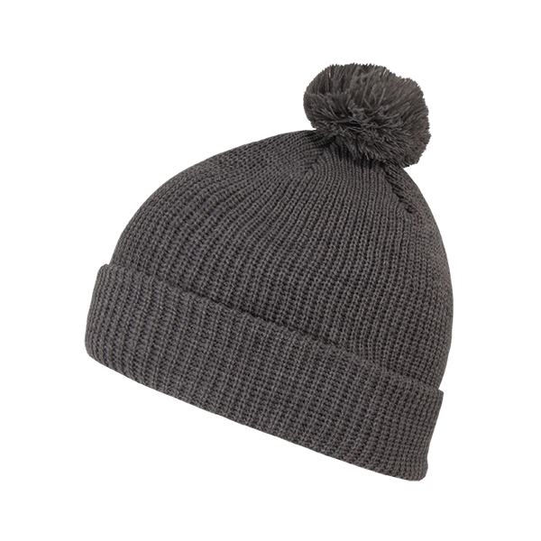 Decky-686-Pom Pom Beanie - HEATHER/CHARCOAL