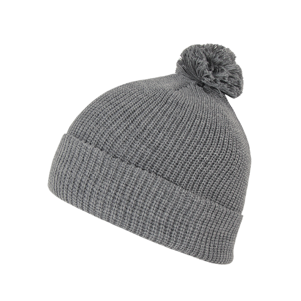 Decky-686-Pom Pom Beanie - Heather Grey