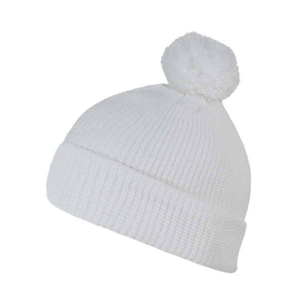 Decky-686-Pom Pom Beanie - White
