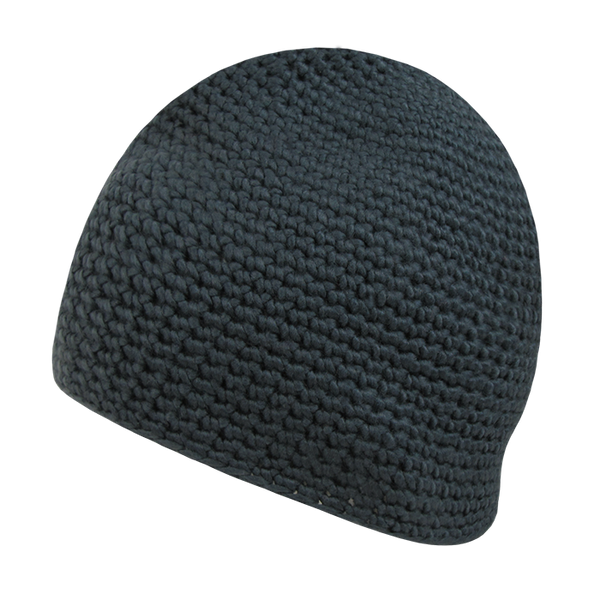 Door Mat Beanie – Textured Knit Winter Cap - Charcoal