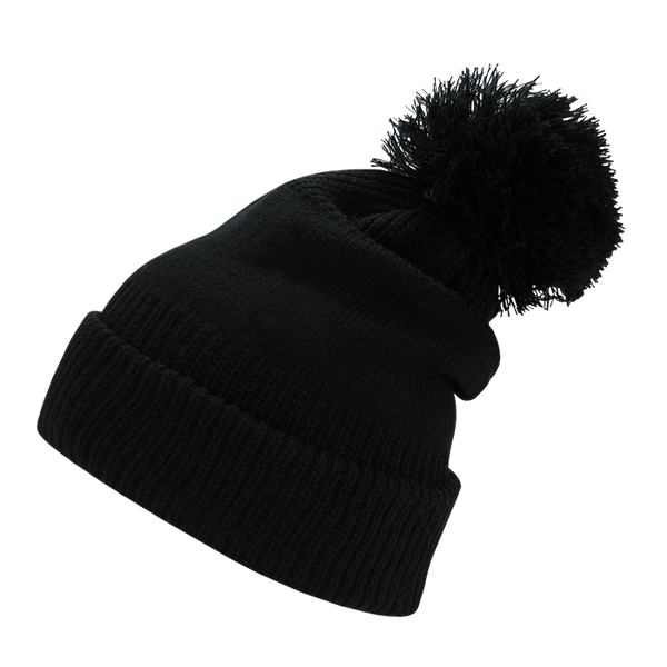 Decky-689-Giant Pom Beanie - Black