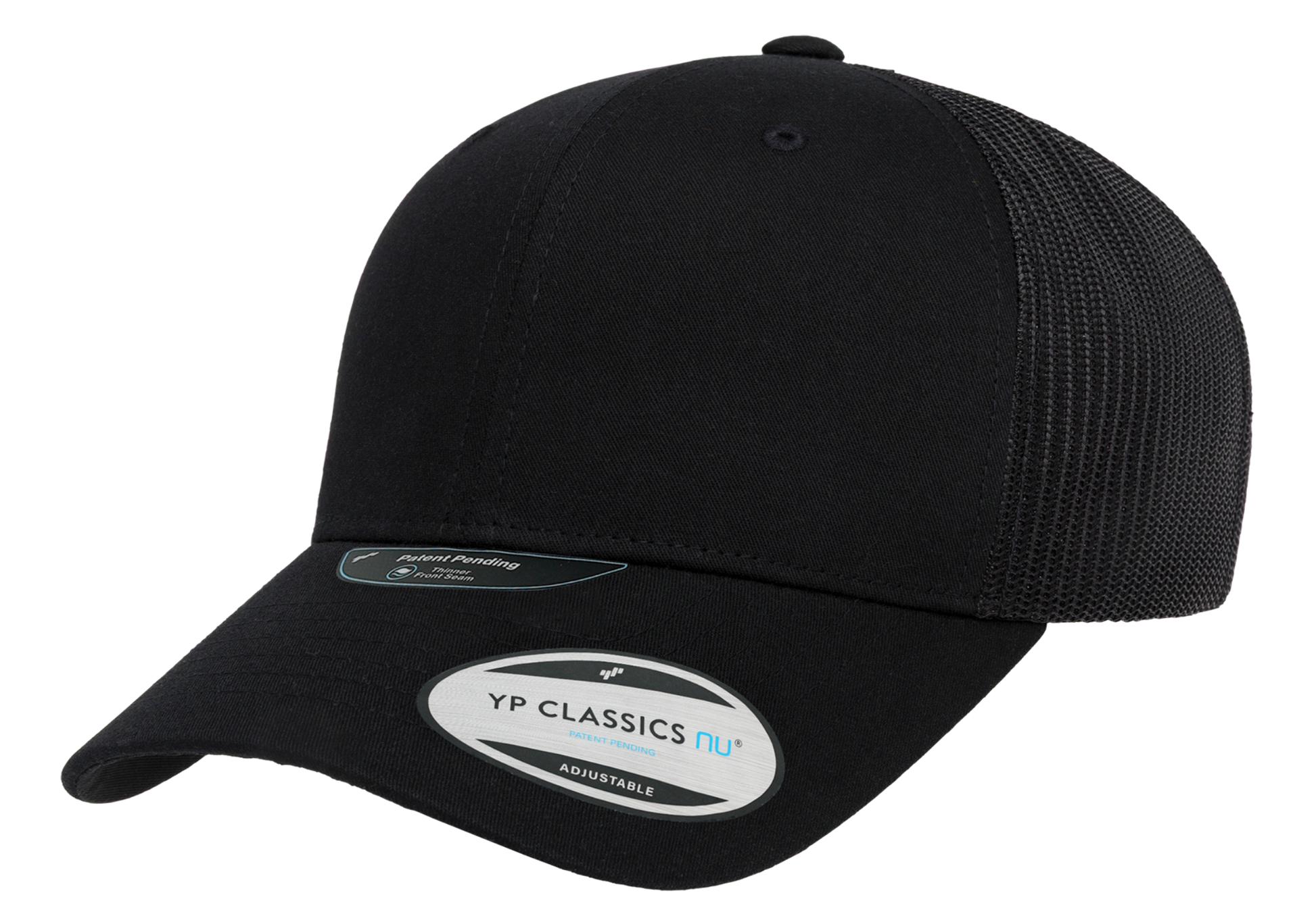 Flexfit NU 6606 Trucker Cap, ActiveGuard, Permacurv, Black | 6606NU-BK-ONE